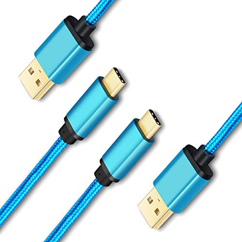 WODENTA USB C Fast Charging Cable, 2-Pack 10FT Nylon Braided USB Type C Charger Cord Compatible with Samsung Galaxy S20 S10 S9 S8 Plus Note 10 9 8, LG V40 V30 G8, Google Pixel 3A XL, Nintendo Switch