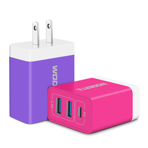 Fast USB C Charger, WODENTA 2Pack 32W 3Port USB C Wall Charger Charging Block PD Power Adapter Plug Brick Cube for iPhone 14 13 12 Pro Max Mini 11 XR XS X 8 SE, iPad, Samsung, Google, Tablet, Android