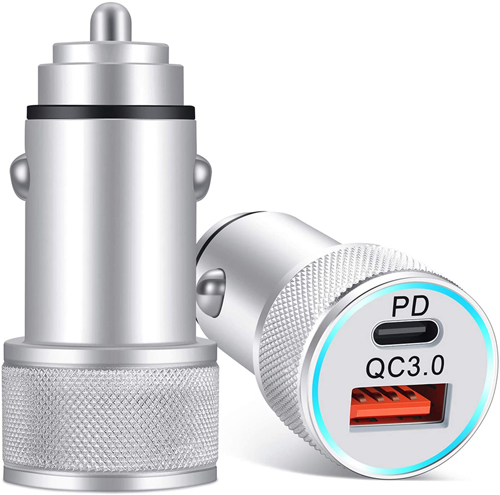 2Pack 20W USB C Car Charger, WODENTA USB-C Power Delivery + Fast Charger 3.0 Car Adapter Rapid Car Charging foriPhone 14 13 12 Pro Max Mini 11 XR XS X 8 SE, iPad, Samsung, Google, LG, Tablet, Android