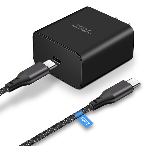 S23 S22 Ultra Charger, 45W Super Fast Charger Type C Charging Block PD/PPS USB C Charger for Samsung Galaxy S23 Ultra/S23+/S22 Ultra/S22+/S21/S20 Ultra, Note 20, Galaxy Tab S8(with 10FT Braided Cable)