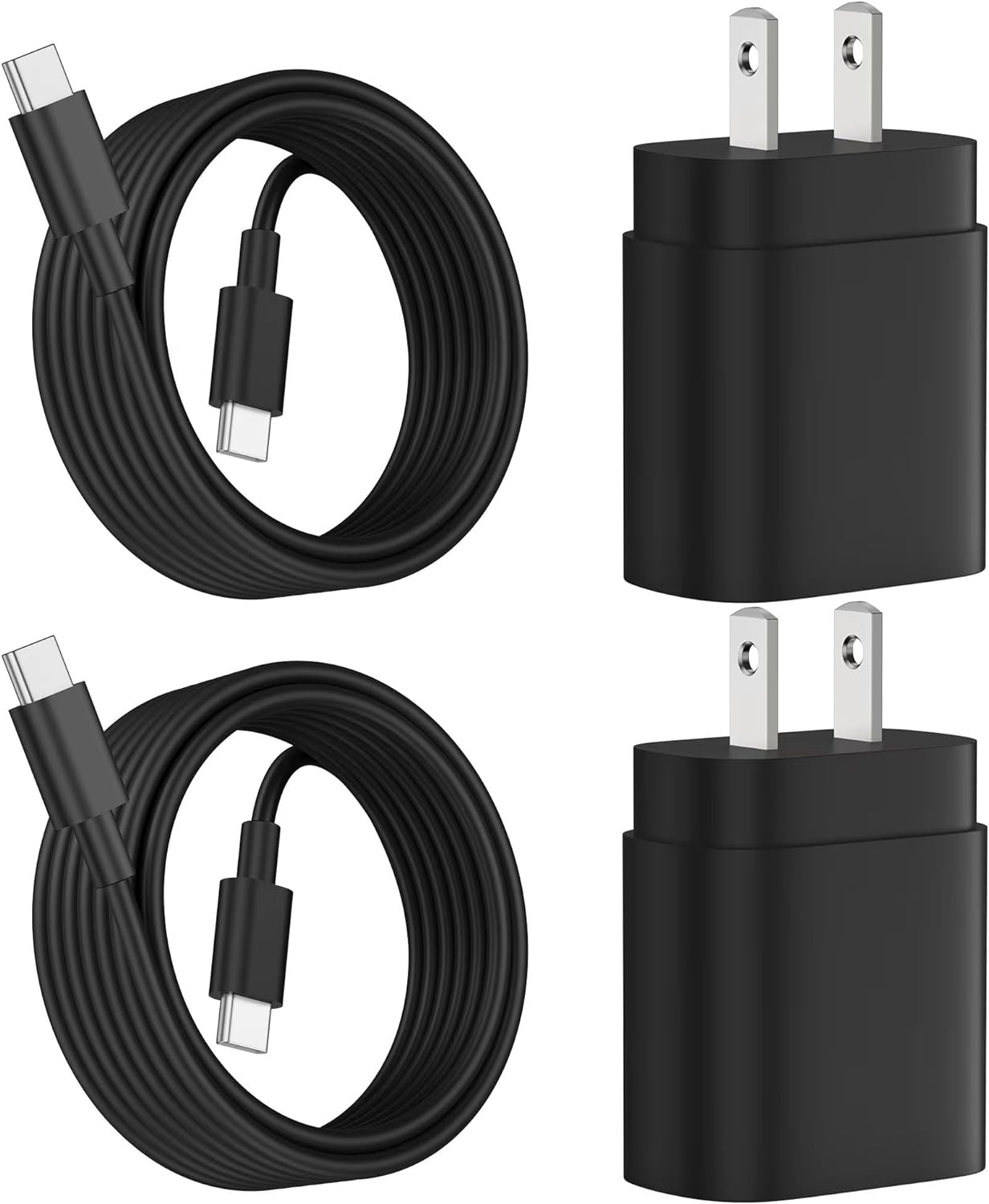 USB C Fast Charger, 2 Pack 25W USB C Wall Charger Super Fast Charging Block for Samsung Galaxy S24/S24+/S24 Ultra/S23/S23+/S23 Ultra/S22/S21 FE/S20/Note 20/A55/A54 5G with 10FT Long USB C to C Cable