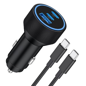 USB C Fast Car Charger 67W 3-Port PD&QC with 3FT Type C to C Cable, Car Phone Charger Power Adapter for iPhone 15/15 Pro Max/Plus, iPad Pro, Samsung Galaxy S24/S23/S22, Google Pixel, LG, Moto, Android…